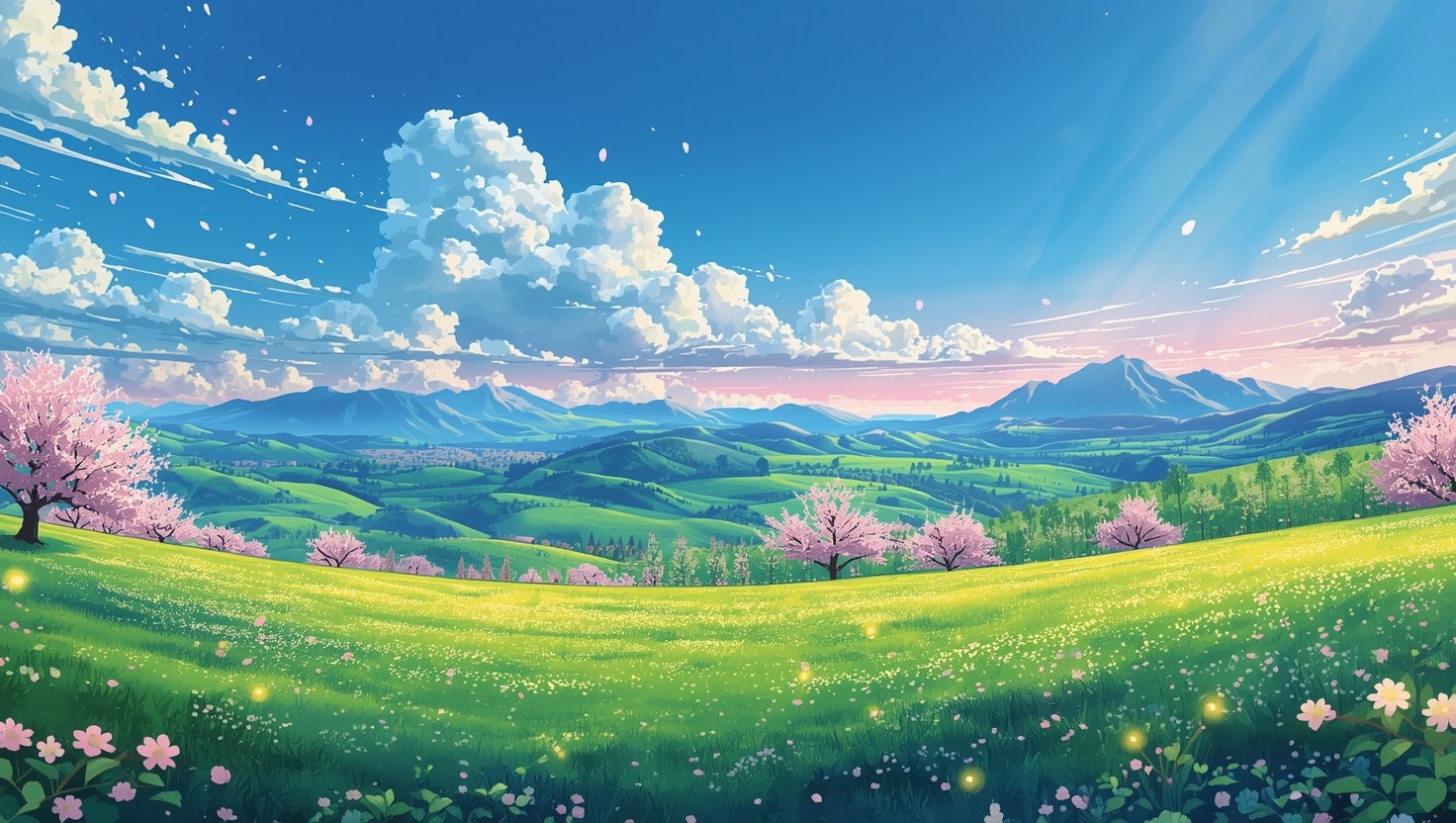 Download Anime Spring Landscape Image - Anime, Manga, Landscape | StockCake