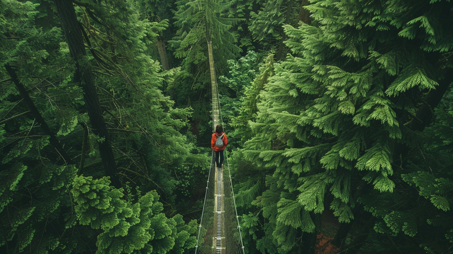 Free Forest Suspension Bridge Image - Forest, Bridge, Hiker | Download ...