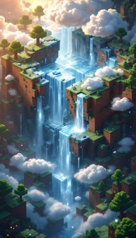 Free Floating Cubic Paradise Image - Isometric, Floating, Minecraft ...