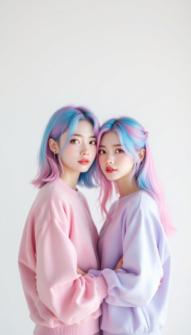 Free Pastel Hair Intimacy Image - Couple, Portrait, Women | Download at ...