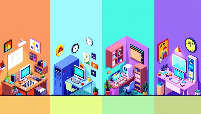 Free Office Evolution Timeline Image - Office, Evolution, Workspace ...