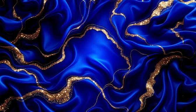 Free Royal Blue Waves Image - Blue, Gold, Luxury | Download at StockCake