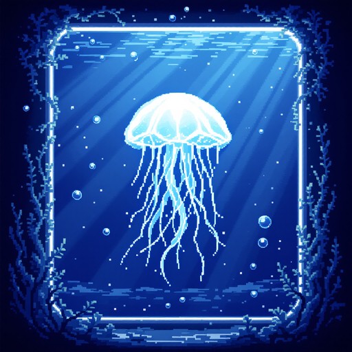 Free Glowing Jellyfish Pixel Image - Jellyfish, Pixel, Underwater ...