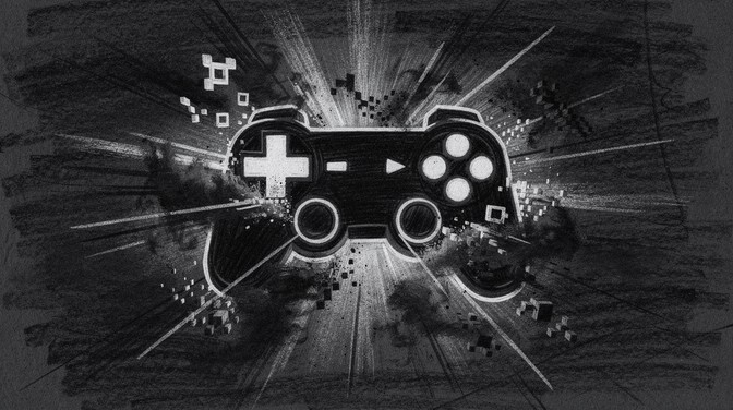 Controller Shading Pattern Drawing Free Gaming Controller Shadow Image - Charcoal, Sketch, Gaming ...