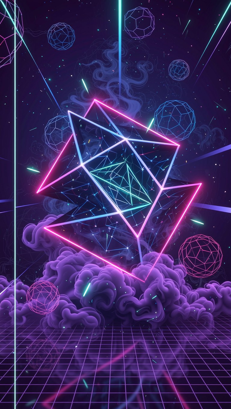 Geometry Neon Background Free Neon Cyberpunk Geometry Image - Cyberpunk, Neon, Geometric ...