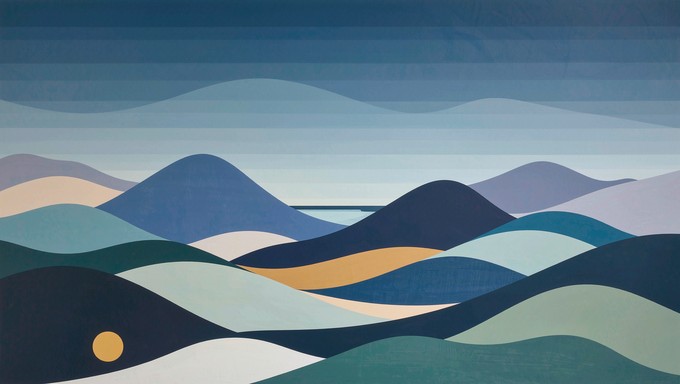Free Layered Geometric Landscape Image - 3d, Illustration, Minimalist ...