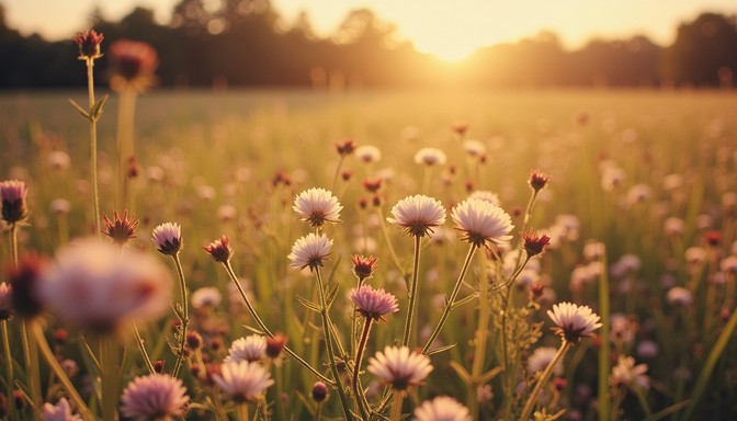 Free Sunset Flower Field Image - Sunset, Flowers, Wildflowers ...