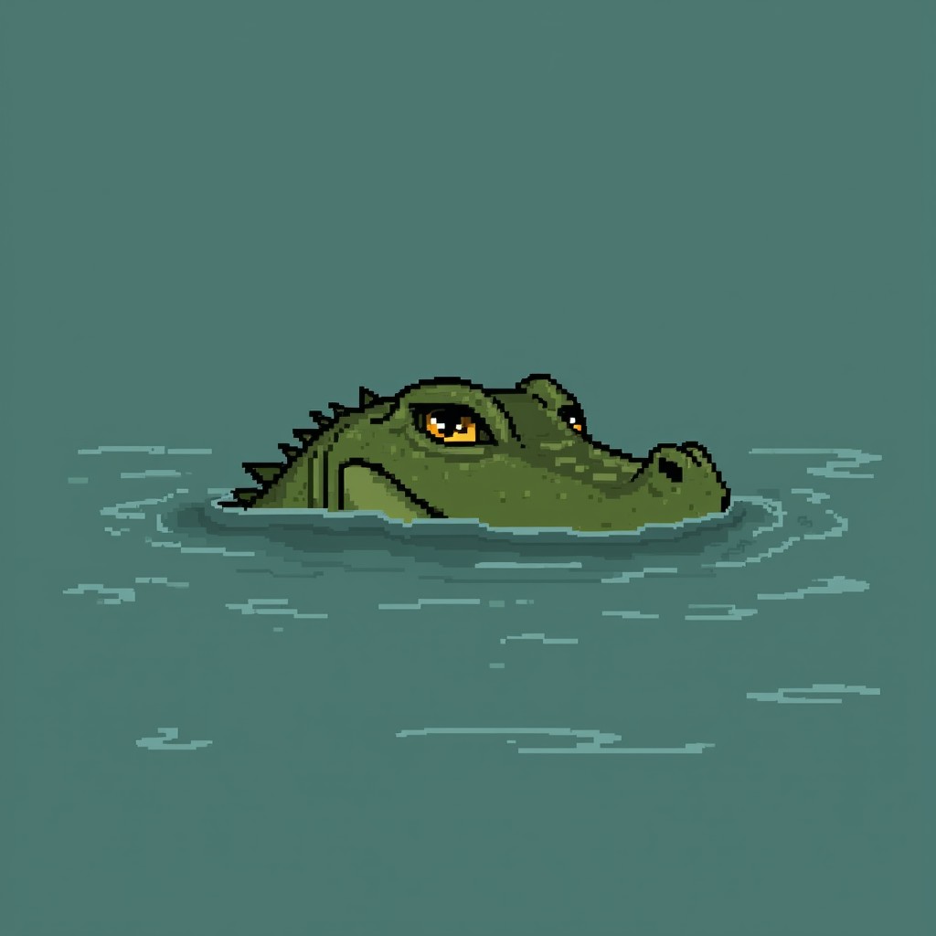 Free Lurking Pixel Predator Image - Crocodile, Reptile, Pixelart ...
