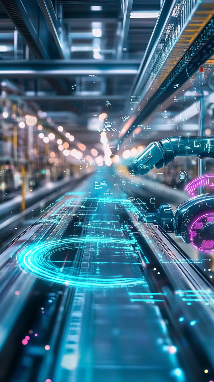 Future Tech Factory Free Futuristic Factory Automation Image - Factory, Robotics, Holograph ...