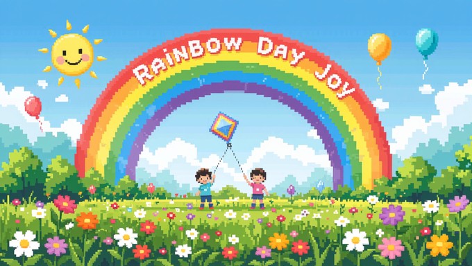 Free Rainbow Day Joy Image - Rainbow, Pixel, Children | Download at ...