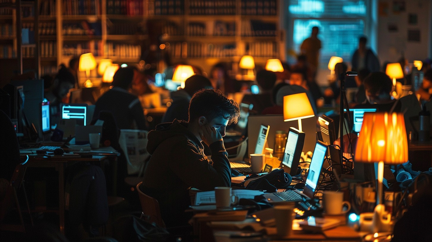Free Nighttime Tech Hive Image - Library, Work, Night | Download at ...