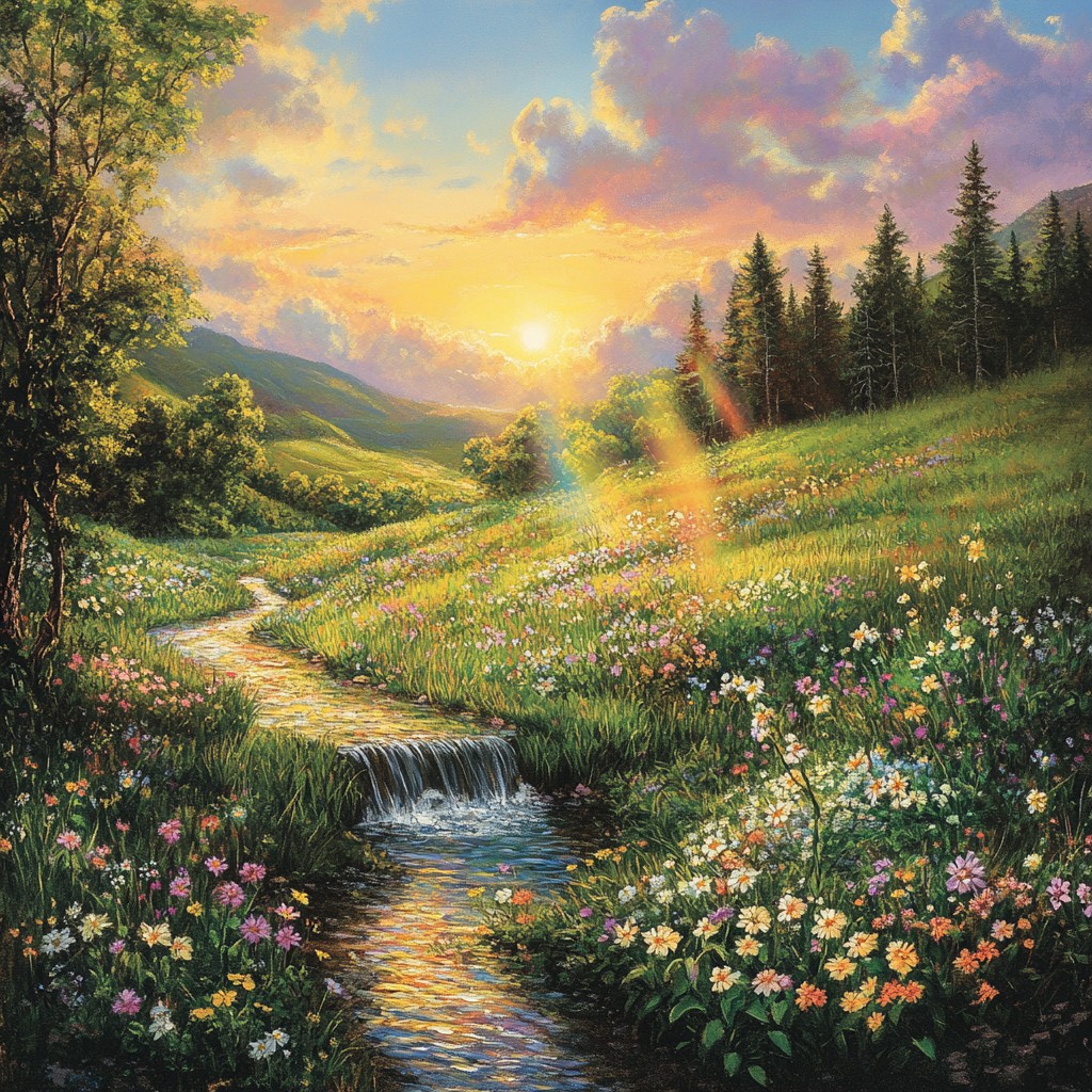 Free Sunset Mountain Stream Image - Sunset, Mountains, Stream ...
