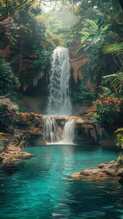 Free Serene Waterfall Oasis Image - Waterfall, Jungle, Nature ...