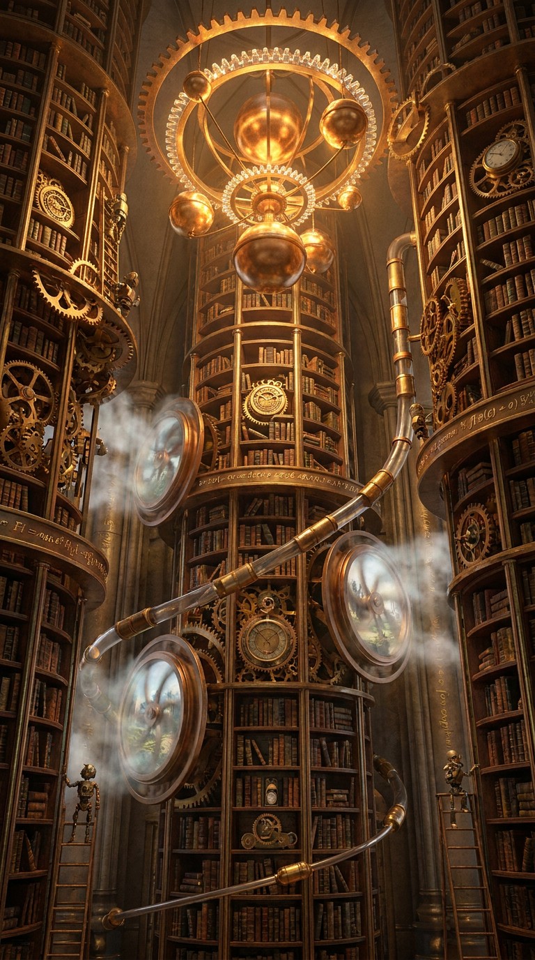 Free Clockwork Library Dream Image - Steampunk, Clockwork, Library ...