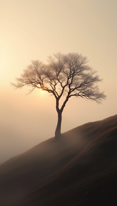 Free Solitary Dawn Tree Image - Tree, Dawn, Misty | Download at StockCake
