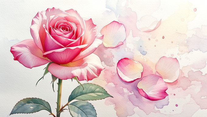 Soft Watercolour Roses Free Dissolving Pink Rose Image - Watercolor, Rose, Flower | Download ...