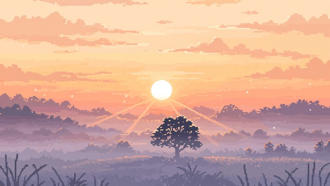 Free Misty Pixel Sunrise Image - Landscape, Sunrise, Sunset | Download ...