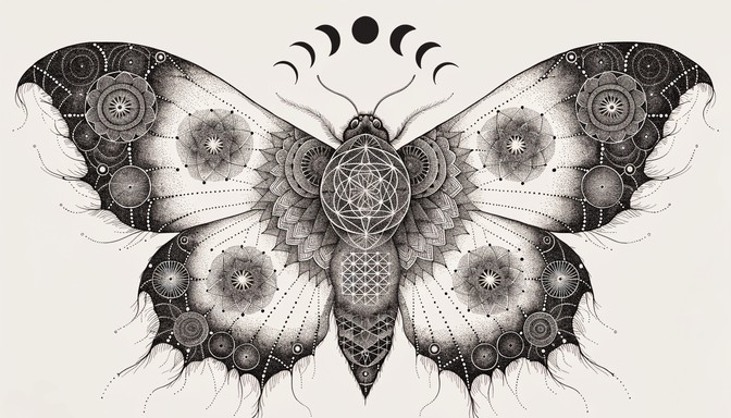 Moth Synetrical Free Sacred Moth Mandala Image - Moth, Mandala, Tattoo | Download at ...