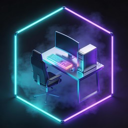 Free Neon Gaming Setup Image - Gaming, Workstation, Neon | Download at ...