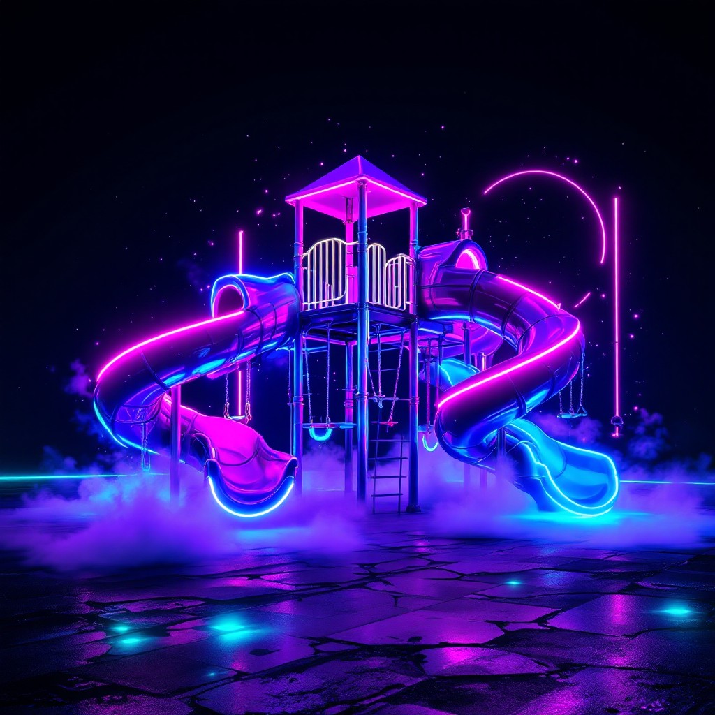 Free Neon Playground Dreams Image - Cyberpunk, Neon, Playground ...