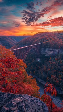 Free Autumn Sunset Bridge Image - Sunset, Autumn, Bridge | Download at ...
