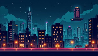 Pixel Nightscape Free Rainy Night Cityscape Image - Cityscape, Pixel, Night | Download ...