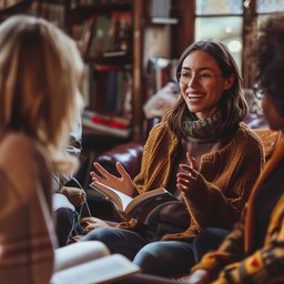 Frantic Discussion Free Enthusiastic Group Discussion Image - Discussion, Library, Woman ...