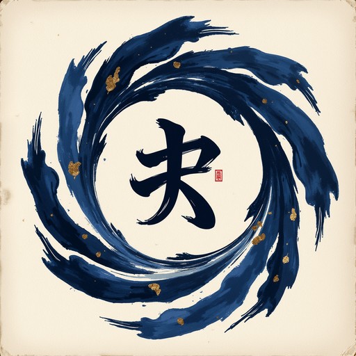 Free Spiraling Calligraphy Art Image - Calligraphy, Indigo, Character ...