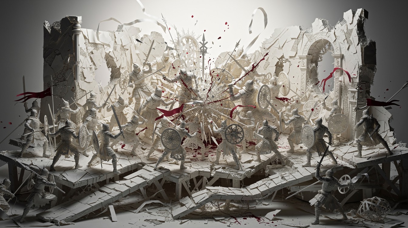 Paper Chain Fighting Free Paper Battle Chaos Image - Paper, Sculpture, Battle | Download at ...