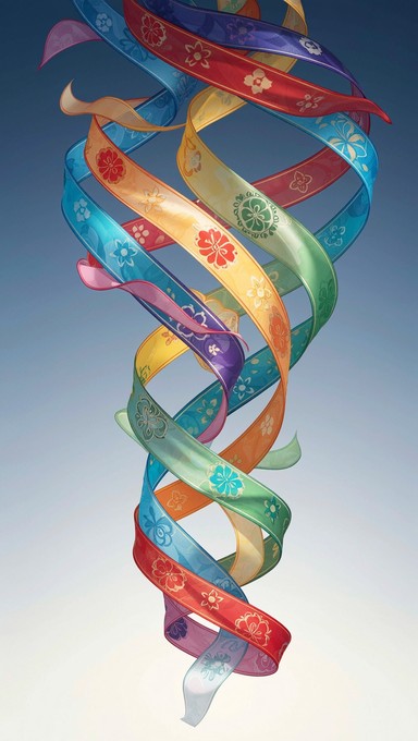Free Colorful Ribbons Dancing Image - Ribbons, Sashes, Colorful ...