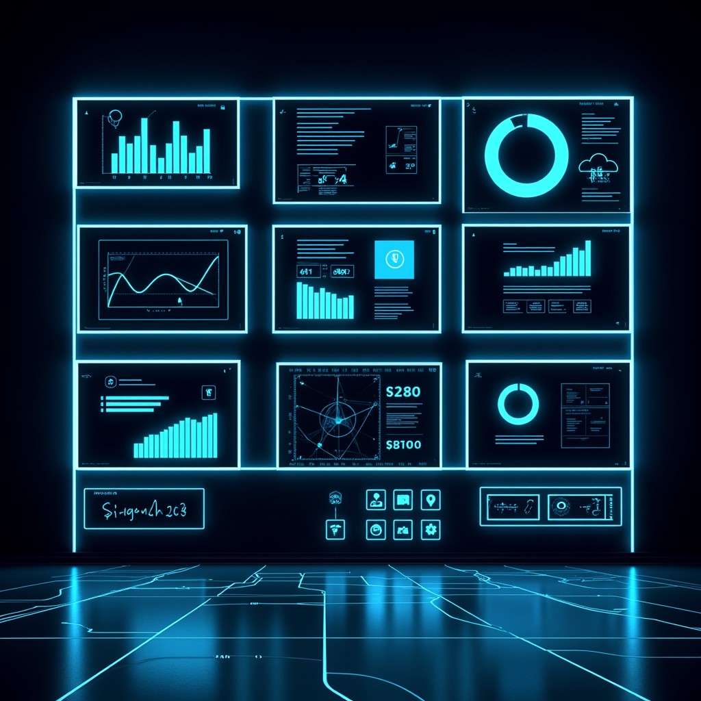 Free Neon Tech Interface Image - Dashboard, Futuristic, Cyberpunk ...