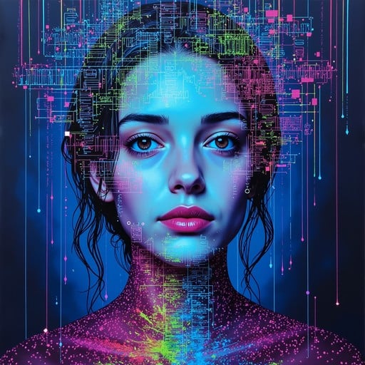 Free Digital Identity Dissolving Image - Watercolor, Cyberpunk, Digital ...