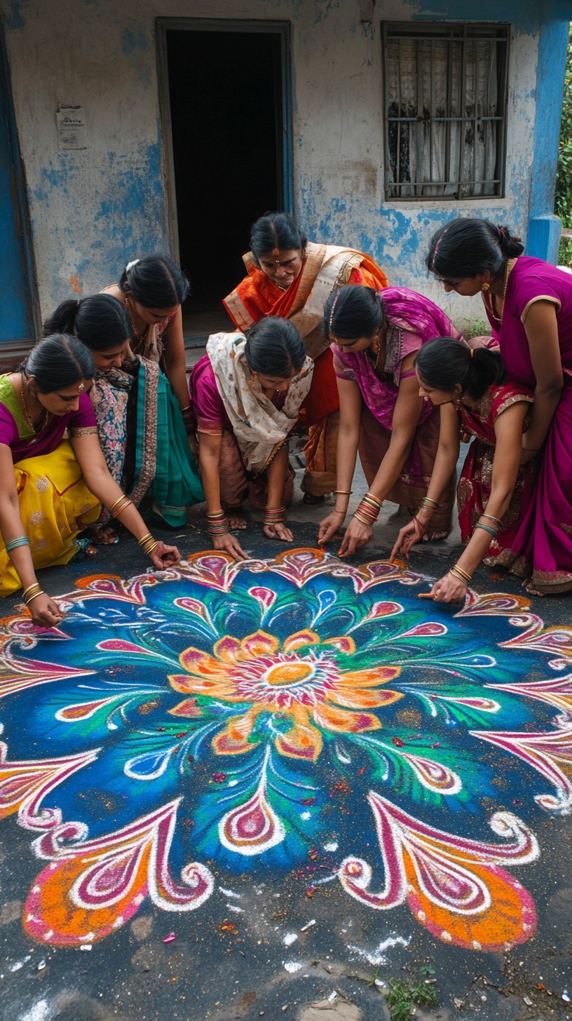 Free Vibrant Rangoli Art Image - Rangoli, Art, Women | Download at ...