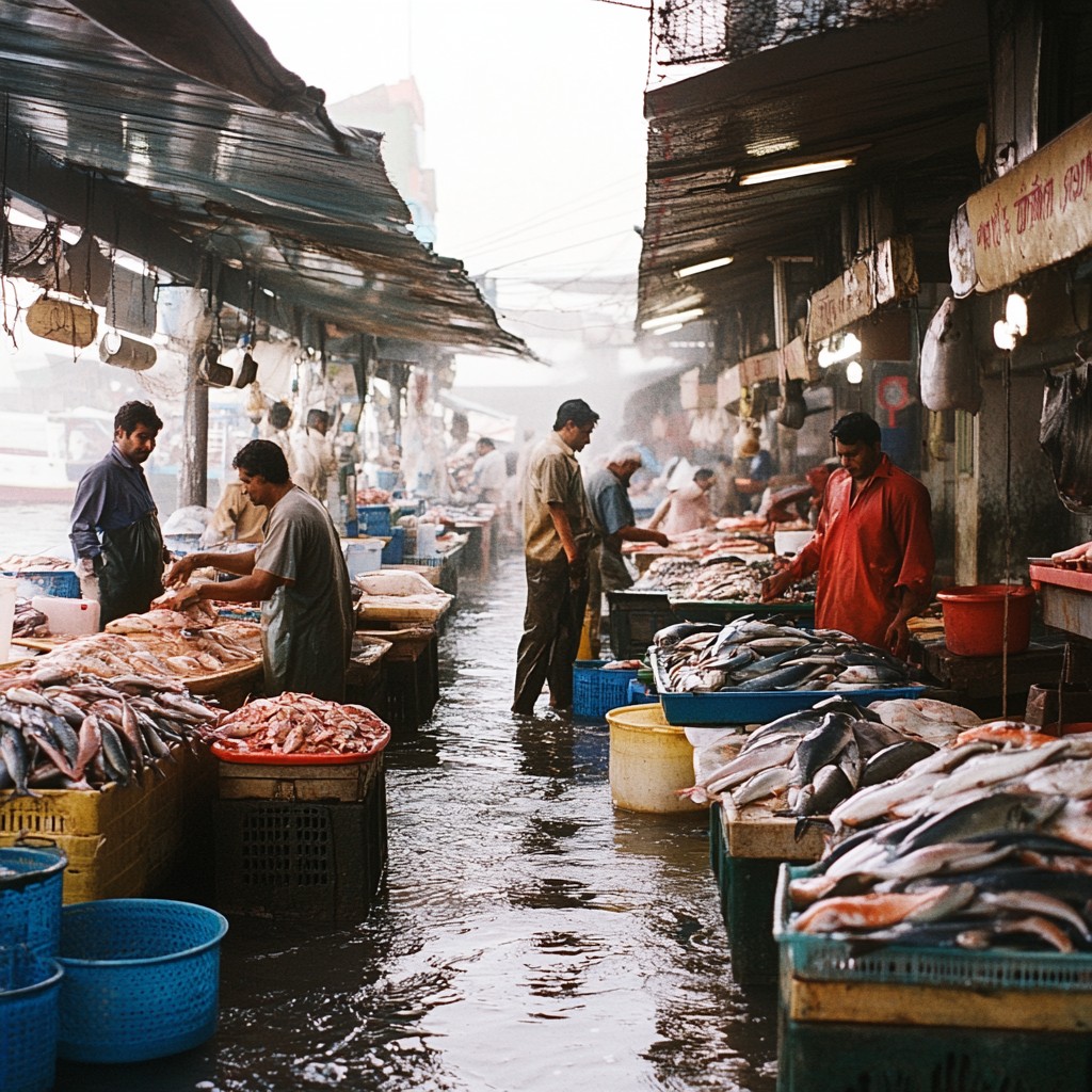 Free Busy fish market Image - Market, Fish, Workers | Download at StockCake
