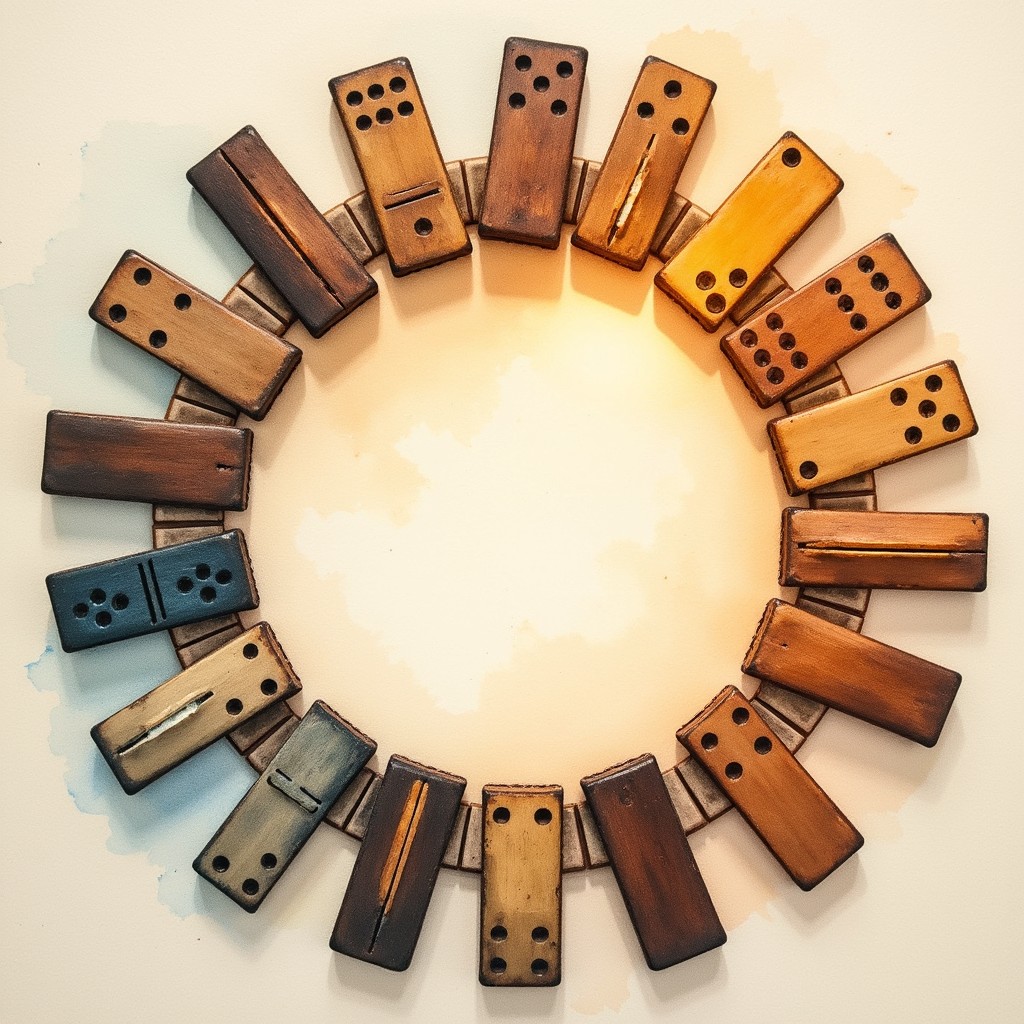 Free Circular Domino Pattern Image - Dominoes, Circle, Wooden ...