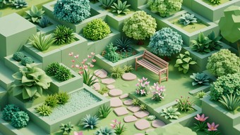 Free Isometric Garden Oasis Image - Garden, Isometric, 3d | Download at ...