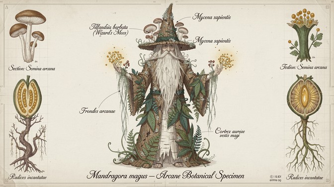 Spanish Wizard Free Botanical Wizard Illustration Image - Wizard, Botanical ...