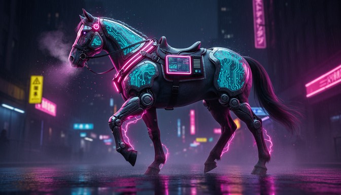 Free Cybernetic Horse Power Image - Cyberpunk, Horse, Neon | Download ...