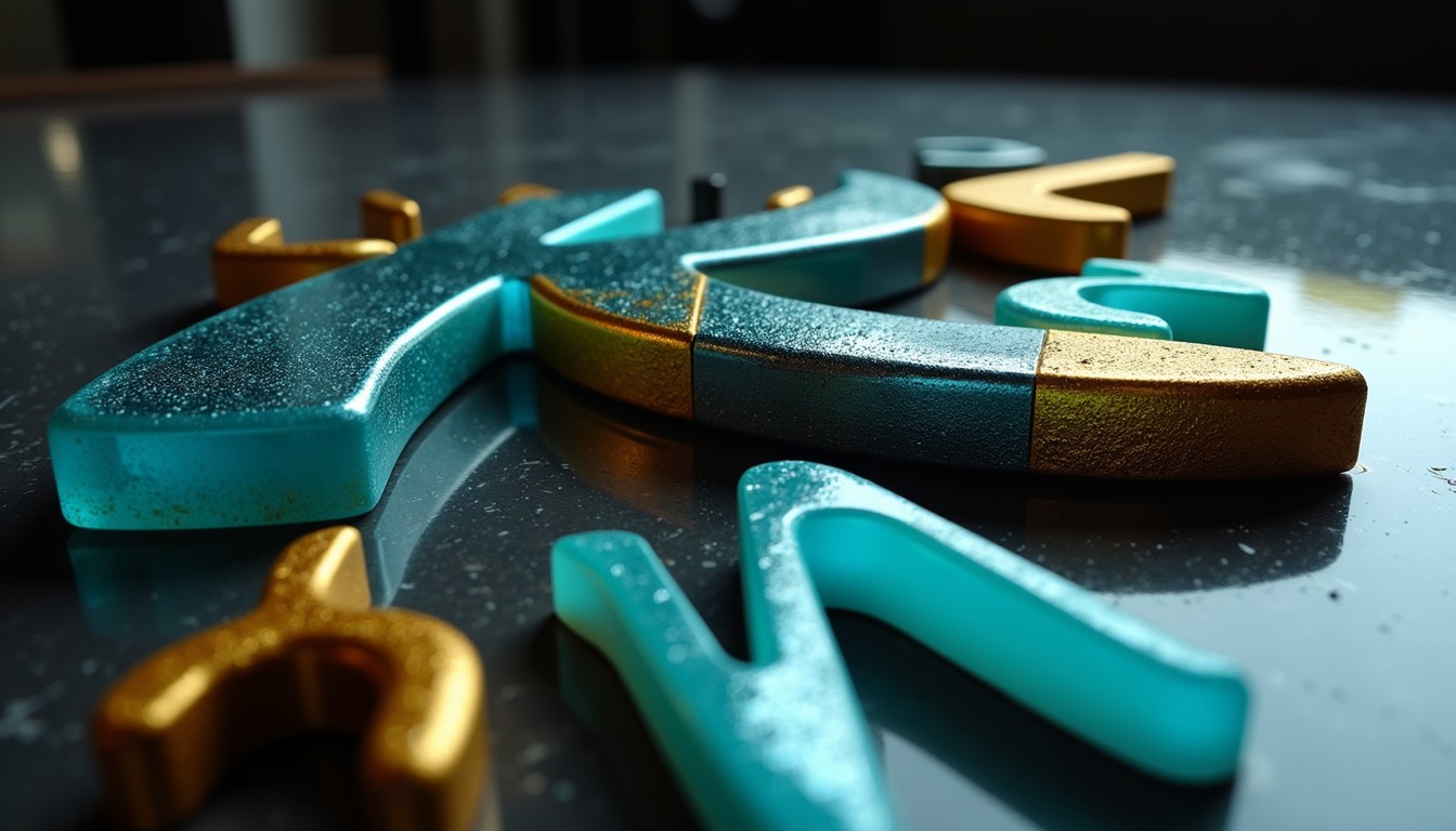 Free Metallic Typography Art Image - Typography, Lettering, Cyan ...