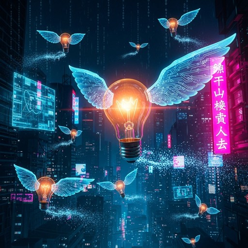 Free Illuminated Digital Wings Image - Cyberpunk, Lightbulb, Wings ...