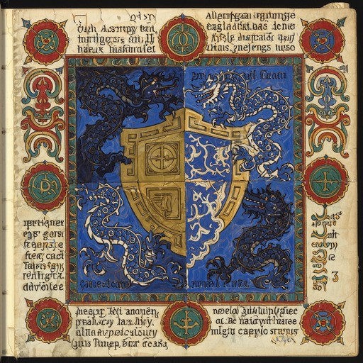 Free Dragons Guard Heraldry Image - Heraldry, Dragons, Medieval ...