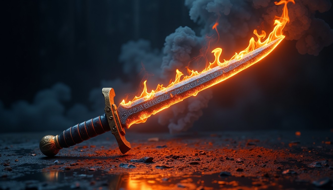 Free Blazing Ritual Blade Image - Dagger, Flames, Blade | Download at ...