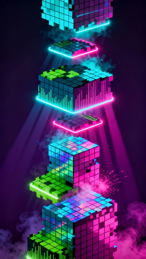 Free Neon Pixel Tornado Image - Pixel, Neon, Cyberpunk | Download at ...