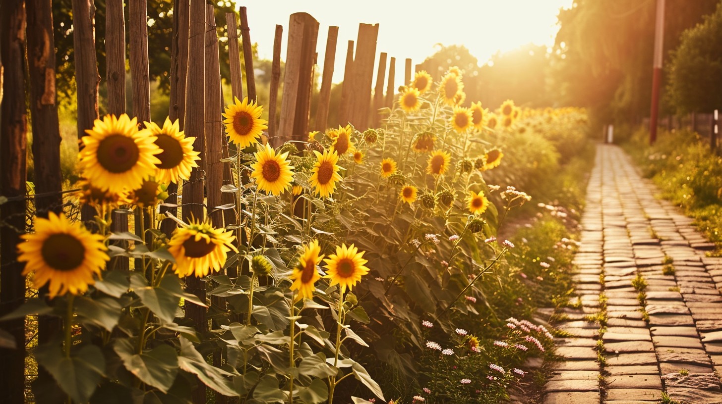 Free Sunflower Pathway Sunset Image - Sunflowers, Pathway, Sunset ...