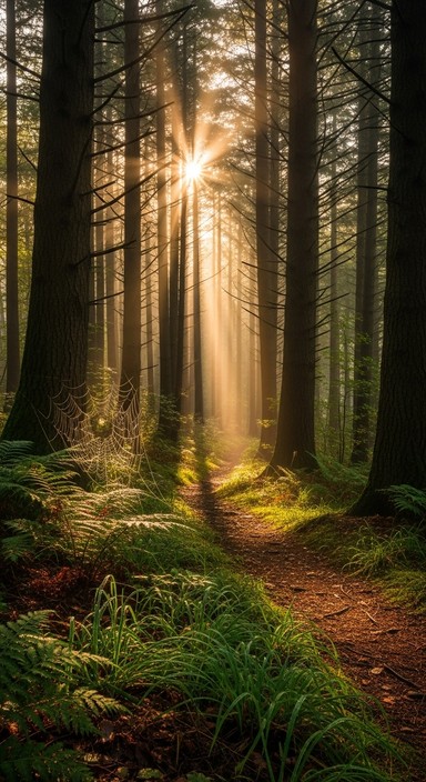 Free Magical Forest Path Image - Forest, Sunbeams, Path | Download at ...