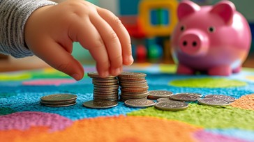Child Cash Stack Free Child stacking coins Image - Coins, Child, Piggybank | Download at ...