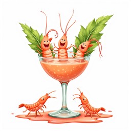 Free Dancing Prawn Party Image - Prawns, Whimsical, Seafood | Download ...