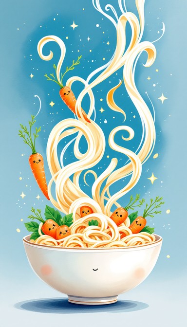 Free Happy Noodle Dance Image - Noodles, Illustration, Watercolor ...