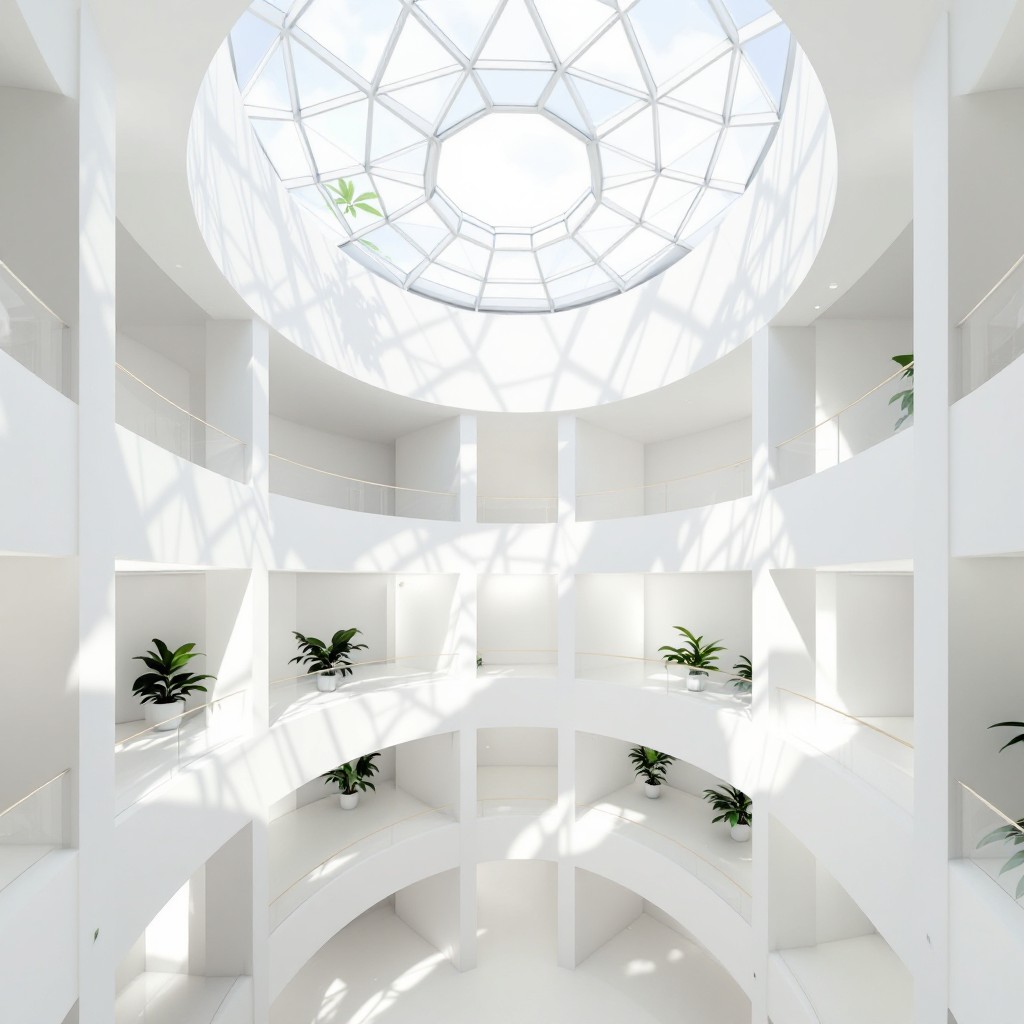 Free Luminous White Atrium Image - Atrium, Minimal, Geometric ...