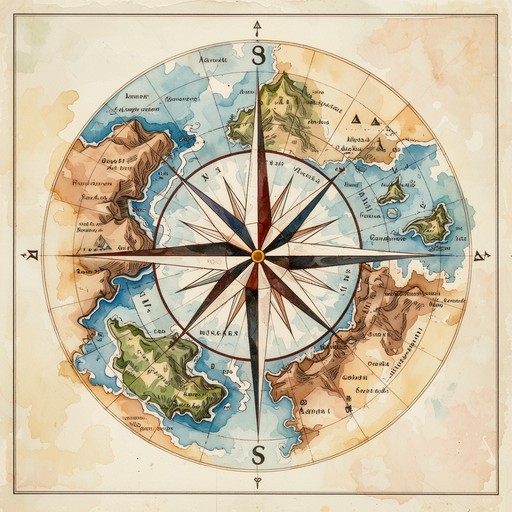 Free Cartographic Watercolor Compass Image - Compass, Navigation ...